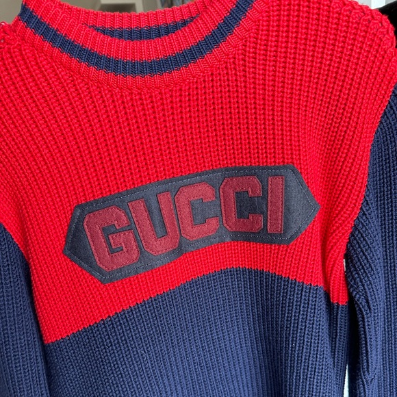 Boys Gucci sweater GUCCI Boys Knitted Wool Logo Jumper - Picture 1 of 6